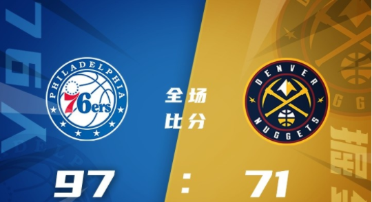 76人97-71大胜掘金 奎恩17+5+5 里勒18分 乔14+5