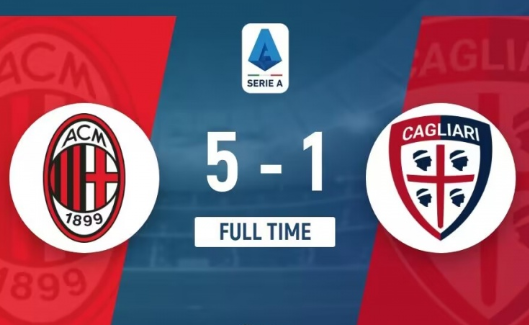 意甲-米兰5-1卡利亚里结束4轮不胜 莱奥替补传射 意甲-米兰5-1卡利亚里结束4轮不胜 莱奥替补传射