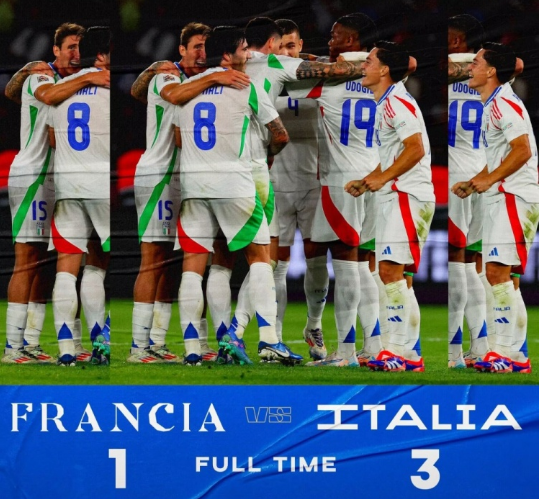欧国联-意大利3-1逆转法国开门红 迪马尔科破门