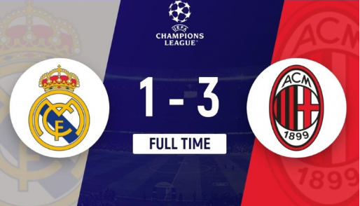 欧冠-皇马1-3米兰各赛事两连败!莫拉塔赖因德斯破门 维尼修斯点射 欧冠-皇马1-3米兰各赛事两连败!莫拉塔赖因德斯破门 维尼修斯点射