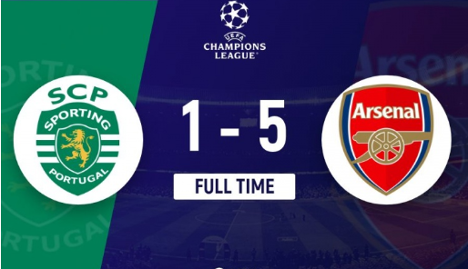 欧冠-阿森纳客场5-1葡体 枪手终结葡体9连胜 萨卡传射 欧冠-阿森纳客场5-1葡体 枪手终结葡体9连胜 萨卡传射