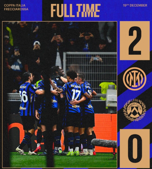 意杯-国米2-0乌迪内斯进8强将战拉齐奥 阿瑙建功 阿斯拉尼角球破门 意杯-国米2-0乌迪内斯进8强将战拉齐奥 阿瑙建功 阿斯拉尼角球破门