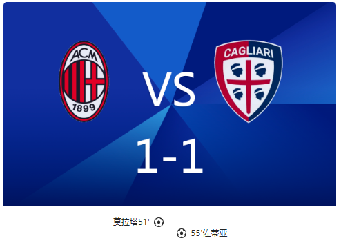 意甲-米兰1-1卡利亚里5轮仅1胜 孔塞桑意甲首秀战平 意甲-米兰1-1卡利亚里5轮仅1胜 孔塞桑意甲首秀战平
