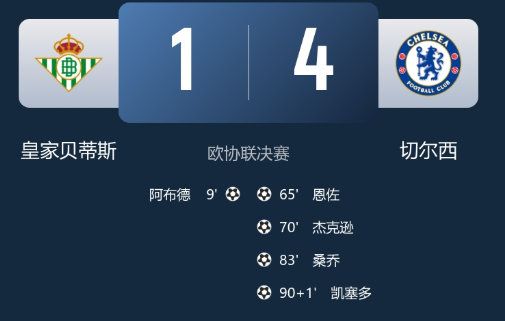 欧协联-切尔西4-1贝蒂斯夺欧协联冠军 恩佐&桑乔建功 帕尔默两助 欧协联-切尔西4-1贝蒂斯夺欧协联冠军 恩佐&桑乔建功 帕尔默两助